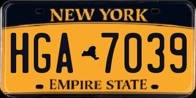NY license plate HGA7039