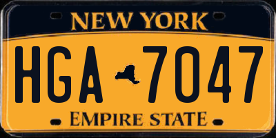 NY license plate HGA7047