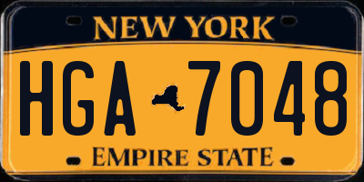 NY license plate HGA7048