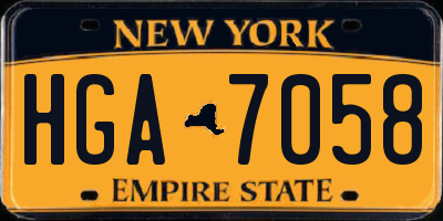 NY license plate HGA7058