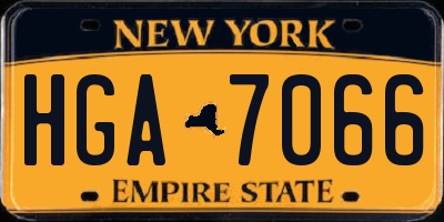 NY license plate HGA7066