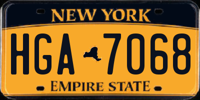 NY license plate HGA7068