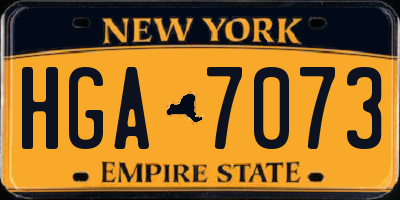 NY license plate HGA7073