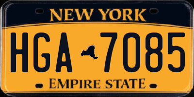 NY license plate HGA7085
