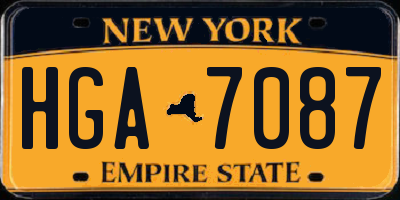 NY license plate HGA7087