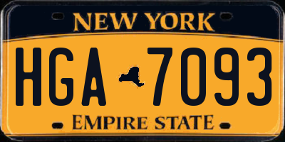 NY license plate HGA7093