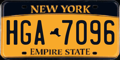 NY license plate HGA7096
