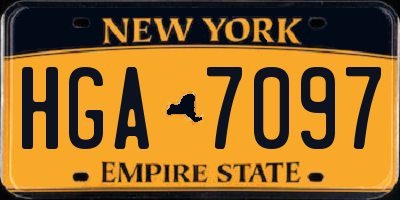 NY license plate HGA7097