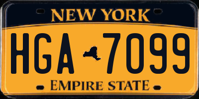 NY license plate HGA7099