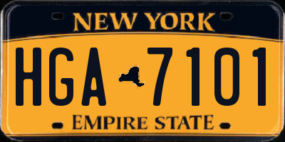 NY license plate HGA7101