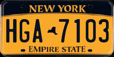 NY license plate HGA7103