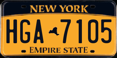 NY license plate HGA7105