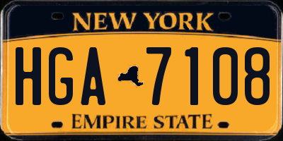 NY license plate HGA7108