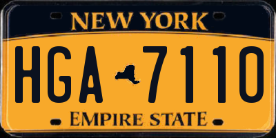 NY license plate HGA7110