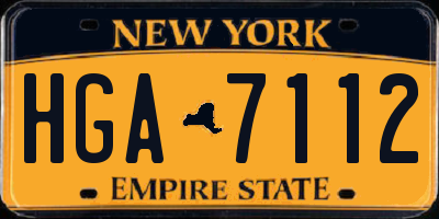 NY license plate HGA7112