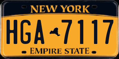 NY license plate HGA7117