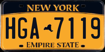 NY license plate HGA7119