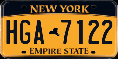 NY license plate HGA7122