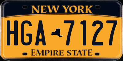 NY license plate HGA7127