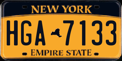 NY license plate HGA7133
