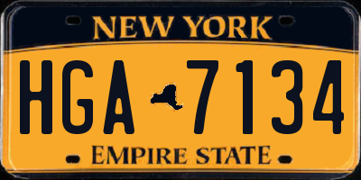 NY license plate HGA7134