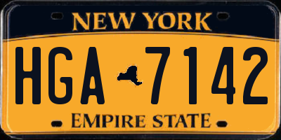 NY license plate HGA7142