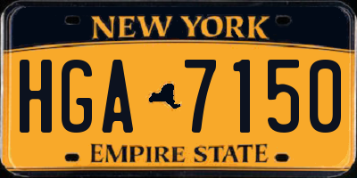 NY license plate HGA7150