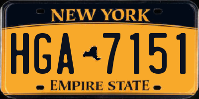 NY license plate HGA7151