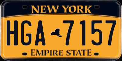 NY license plate HGA7157