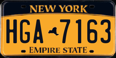 NY license plate HGA7163