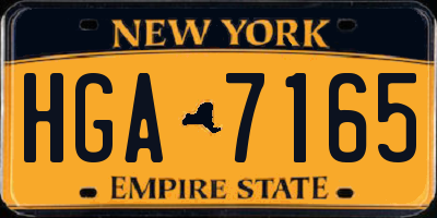 NY license plate HGA7165