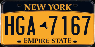 NY license plate HGA7167