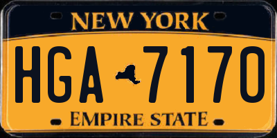 NY license plate HGA7170