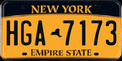 NY license plate HGA7173