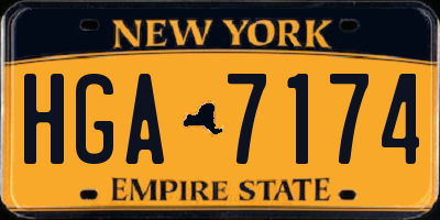 NY license plate HGA7174