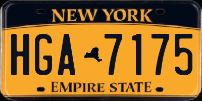NY license plate HGA7175
