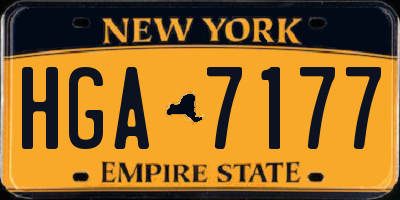 NY license plate HGA7177