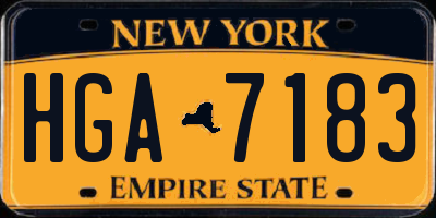 NY license plate HGA7183