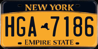 NY license plate HGA7186