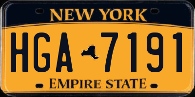 NY license plate HGA7191