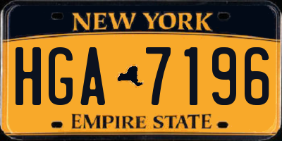 NY license plate HGA7196