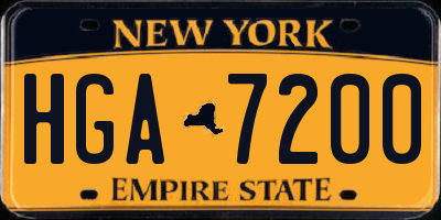 NY license plate HGA7200