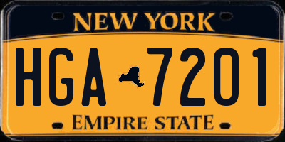 NY license plate HGA7201