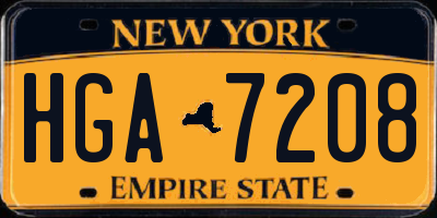 NY license plate HGA7208