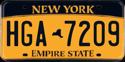 NY license plate HGA7209