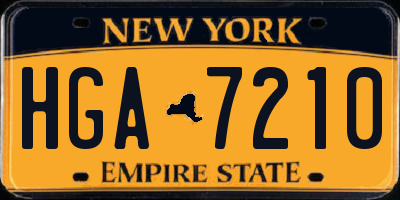 NY license plate HGA7210