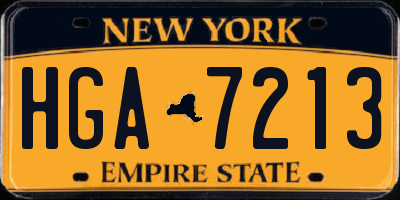 NY license plate HGA7213