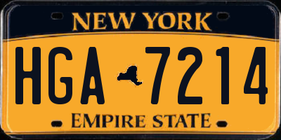 NY license plate HGA7214