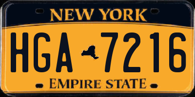 NY license plate HGA7216
