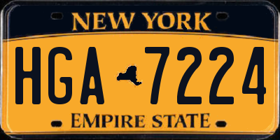 NY license plate HGA7224